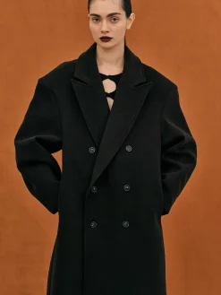 Outerwear-Source Unknown Wallis Oversized Grandpa Coat, Black