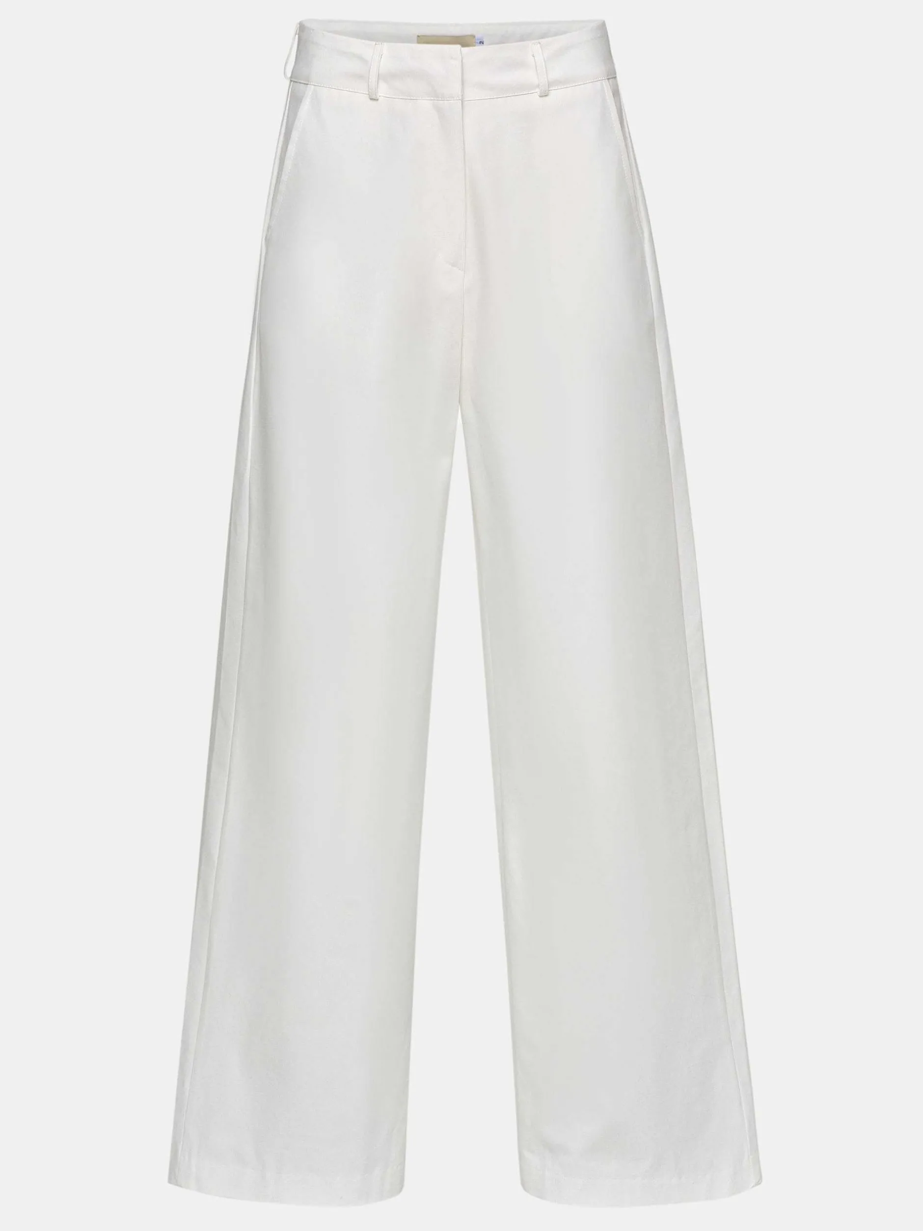 Bottoms-Source Unknown Wide-Leg Poplin Pants, White