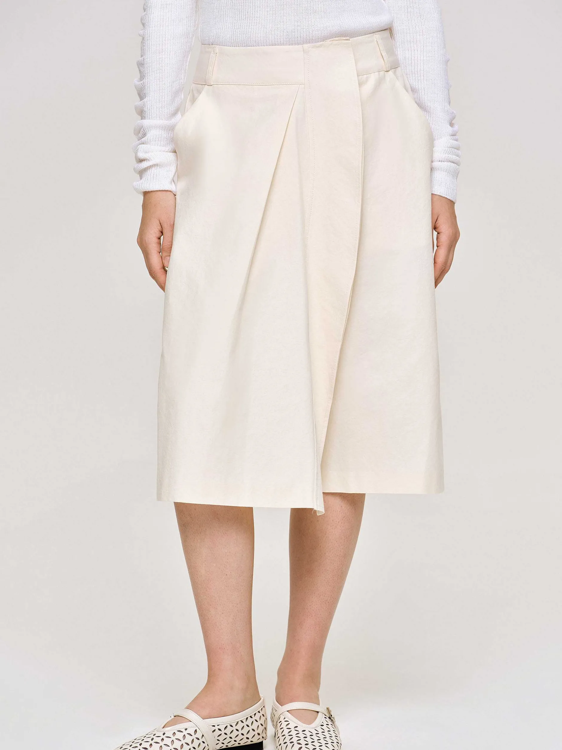 Bottoms-Source Unknown Wrapped Cotton Shorts, Almond
