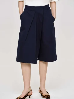 Clothing-Source Unknown Wrapped Cotton Shorts, Navy