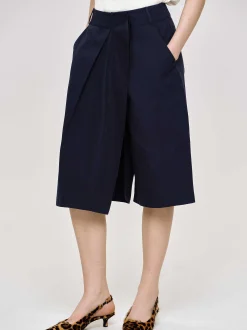 Clothing-Source Unknown Wrapped Cotton Shorts, Navy