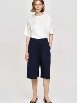 Bottoms-Source Unknown Wrapped Cotton Shorts, Navy