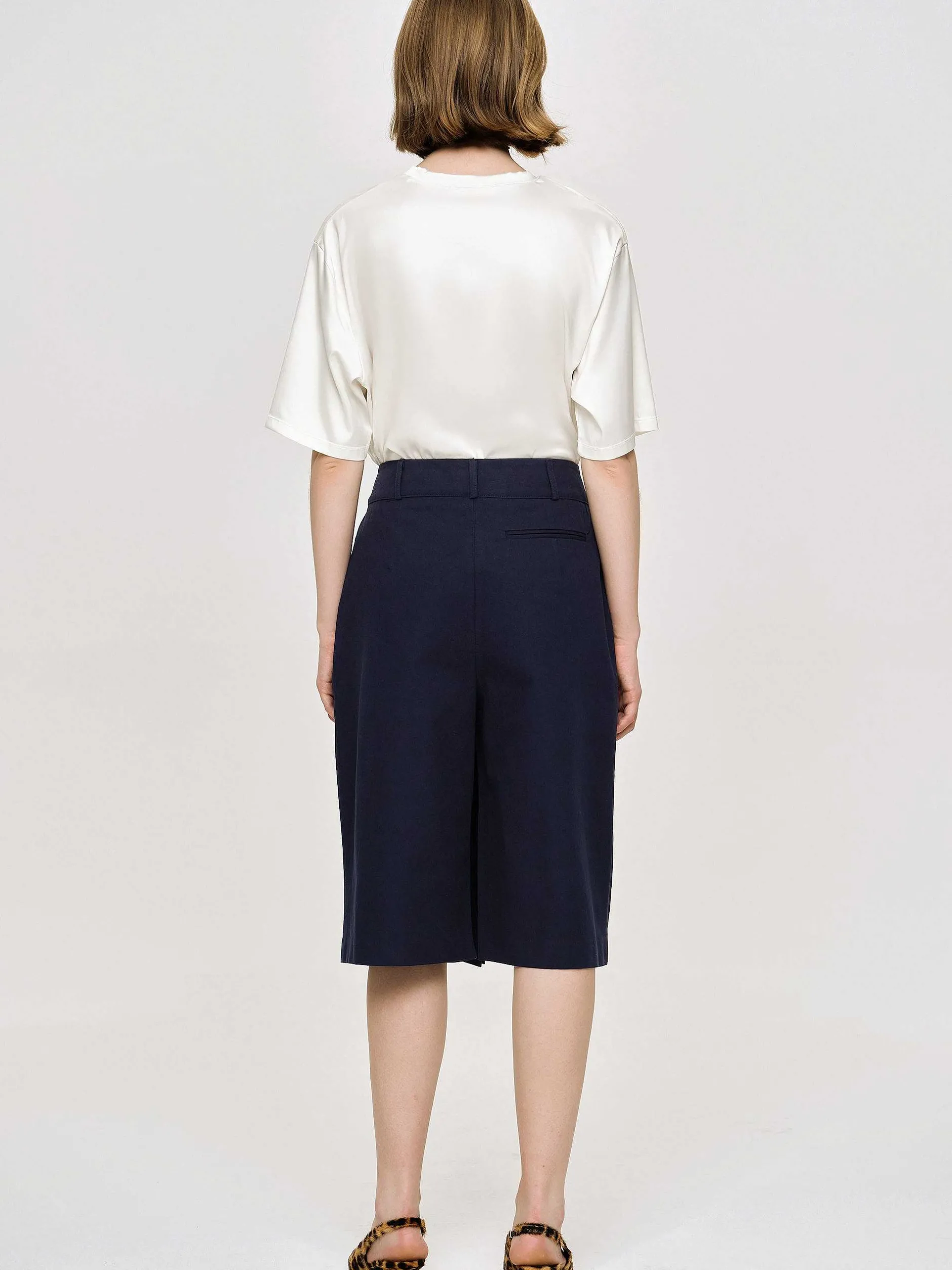 Bottoms-Source Unknown Wrapped Cotton Shorts, Navy